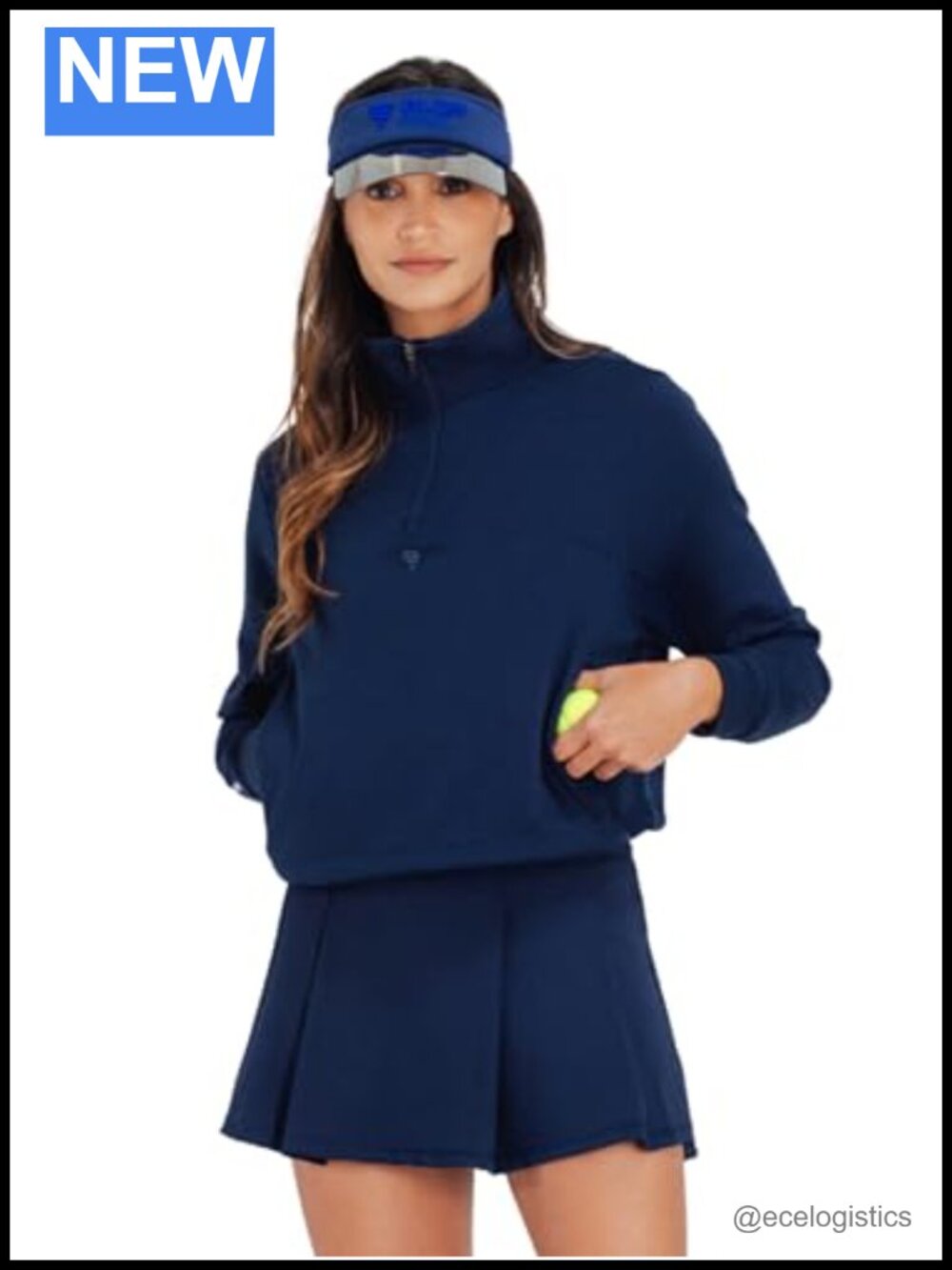 Women's Cropped Quarter-Zip Track Sweatshirt, Mock Neck with Adjustable Hem,